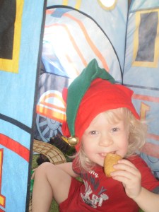 Honorary Elf Little. He refused to take it off for a week!